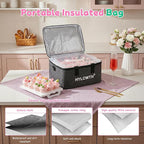 Cupcake Carrier, Cupcake Holder With Lid And Handles, 2-Layer Cupcakes Containers, 24 count Reusable Cupcake Box, Cupcake transport container With Portable Insulated Bag and 200Pcs Cupcake Liners