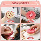 6pcs Scrub Sponges, Dual-Sided Temperature-Controlled Dish Sponges, Scratch-Free, Easy to Clean, Kitchen Cleaning Sponges for Tough Stains, Delicate Surfaces, Glassware, Cookware, Appliances
