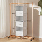 Pipishell 6-Shelf Hanging Closet Organizer with 2 Separable 3-Tier Shelves, 3 Drawers & Side Pockets Closet Organizers and Storage for Wardrobe Organization and Nursery Clothes Organizer, White