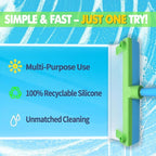 Silicone Window Squeegee Kit,Window Cleaning Kit,Recyclable Silicone Window Squeegee Kit with Washer and Microfiber Cloth(Green)