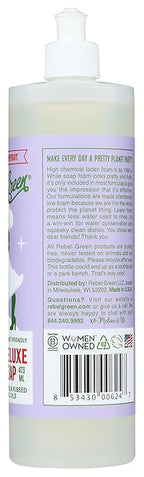 REBEL GREEN Lavender & Grapefruit Super Deluxe Dish Soap, 16 FZ