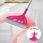 AIr Broom Sweeper, Multifunction Replaceable Silicone Broom, Household Squeegee for Floor Cleaning, Bathroom, Pet Hair, Dog Broom Brush Set (Bright Pink)