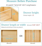 Vtopmart 4 Pack 6" Tall Upgrade Drawer Dividers for Big and Deep Drawer, 12.8"-22.3" Adjustable Expandable Dresser Drawer Organizer, Clear Plastic Separators for Dresser, Baby Supplies, Kitchenware