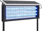 Solar Bug Zapper Outdoor, 30W Large Mosquito Zapper, Electric Mosquito Killer Outdoor, Waterproof & Portable Fly Killer, Rechargeable Flying Insect Trap for Patio, Yard, Garden, Home, Camping, Black