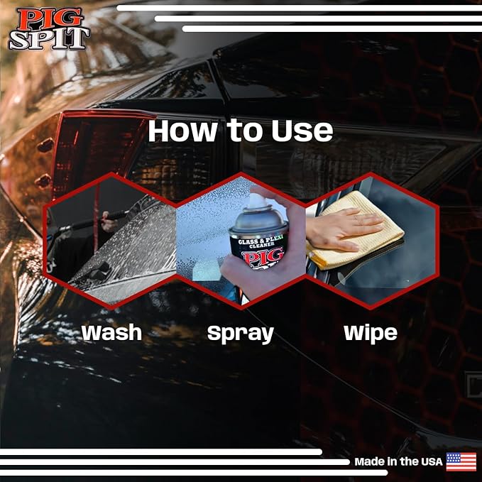 Glass and Plexi Cleaner for a Streak-Free Shine for Home and Automotive Use | 13 oz.| 2-Pack