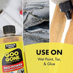 Goo Gone Spray Pro-Power Adhesive Remover with Scraper, Professional Strength, Easily Removes Wood Glue, Grease, Tar, Stickers, Goos, Wet Paint & Grime, Surface Safe, Fast Working, 16 Fl Oz