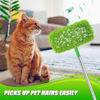 Set of 4 Reusable Microfiber Mop Pads Compatible with Swiffer Sweeper, Dry Sweeping Cloths, Washable Wet Mopping Cloth Refills for Floor Cleaning (Mop is Not Included) (4 Pack, Green)