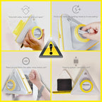 Double-Sided Magnetic Window Cleaner | Adjustable Glass Wiper & Brush Tool for High-Rise Double/Single Glazed Windows, Fits 0.2″-1.1″ Thickness