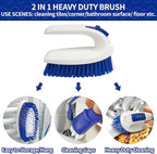 CELOX Kitchen Scrub Brush Set with Ergonomic Handle, Deep Cleaning Brushes, Include Dish Brush (Blue White)
