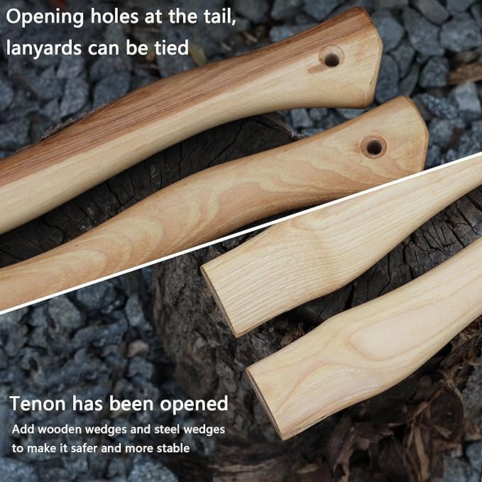 Axe Handle Replacement, 15.75in Hickory Hatchet Handle Replacement for Camping Gardening Axe