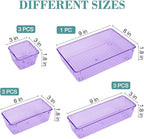 StorMiracle 10 PCS Drawer Organizer Set, 4 Varied Size Bathroom and kitchen Drawer cabinet organizer Trays, Clear Storage Bins for Makeup, Jewelry, Utensils and Gadgets, Purple