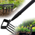 Garden Hoe Tool - Heavy Duty 2 in 1 Scuffle Hoes with Cultivator Tiller for Weeding Grass,Loosening Soil,Sharp Blade,36-60” Long Handle,Push Pull Action Hoe with Scraper Rake for Gardening