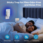 Fly Trap lndoor, 2 Pack Plug-in Fruit Fly Traps with 6 Refills, Gnat Killer Indoor Bug Catcher for Flies, Moths & Other Flying Insects