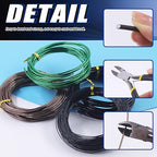 Glarks 4 Rolls Bonsai Wires Kit, 2mm 3mm 1mm 1.5mm Aluminum Bonsai Training Wire Tree Branches with Wire Cutter, 164 Feet Anodized Aluminum Set for Holding Bonsai Branches Small Trunks
