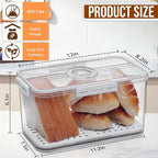Gifhomfix Bread Box Bread Boxes for Kitchen Counter Airtight, Time Recording Bread Storage Container with Lid, Bread Keeper for Homemade Bread, Toast, Bagel, Donut and Cookies, LARGE White