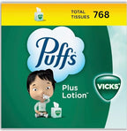 Puff Plus Lotion Vick Facial Tissues 16 Cubes, 2-Ply (48 Tissues per Box), Soft Lotion Tissue in Nature Vista Box