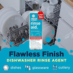 Nature Clean Dishwasher Rinse Aid Liquid, Non Toxic Natural Formula, Spot Free Shine for Glasses & Dishes, Hard Water Stain Remover, Dishwasher Drying Agent, 8 oz/250 ml Pack of 2