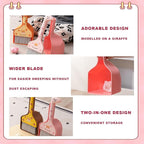 Mini Broom and Dustpan Set Cartoon Small Broom with Dustpan Combo Set Cute Cleaning Kit for Home Office Floor (Brown)