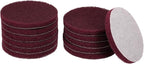 HARFINGTON 12pcs Scrubber Scouring Pads 500 Grits 4 Inch Drill Power Brush Hoop and Loop Surface Conditioning Disc Drill Scuffing Disc Scrub Pads for Home Kitchen Cleaning, Dark Red