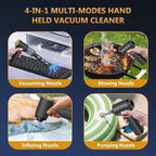 BSRCO Handheld Vacuum Cordless 4-in-1 – 12KPa Suction Car Vacuum, 30Min Runtime, 75dB Quiet, Hand Vacuum 1.25Lbs Lightweight, USB-C Charging, Washable HEPA Filter for Car, Pet Hair, Home