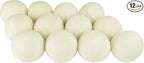SnugPad XL Size Wool Dryer Balls Natural Fabric Softener & 100% Organic Premium New Zealand Wool, Reduce Wrinkles & Save Time, Baby Safe & Hypoallergenic, White 12-Count