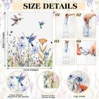 36 Pack Hummingbird Flowers Reusable Cleaning Cloths Washable Cotton Kitchen Towels for Home(Multicolor)
