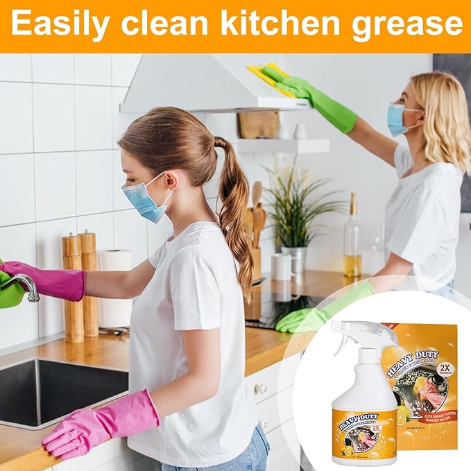 16.9 Fl Oz Clean Up Kitchen Oil Stains Spray, Kitchen Heavy Duty Cleaner Spray,All-Purpose Oil Stain Remover and Degreaser Spray, Multipurpose Foam Cleaner Spray, Kitchens Grease Cleaner