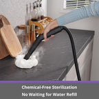 Steam Cleaner: 1650W, Fast 50-Sec Heat-Up-21-Piece Kit Refill Anytime-No Cooling-Detachable Hose Steamer Mop for Home Use Car Bed Furniture Bathroom Tile Grout Floor Cleaning And More Pink