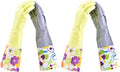Household Gloves - Latex-Free, Waterproof, Long Cuff, Soft Lining Non-Slip, Adjustable Strap, Multi-Layer Protection, Flexible, Durable, Chemical-Resistant, Reusable for Cleaning (4 Pair)
