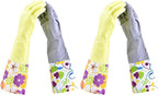 Household Gloves - Latex-Free, Waterproof, Long Cuff, Soft Lining Non-Slip, Adjustable Strap, Multi-Layer Protection, Flexible, Durable, Chemical-Resistant, Reusable for Cleaning (4 Pair)