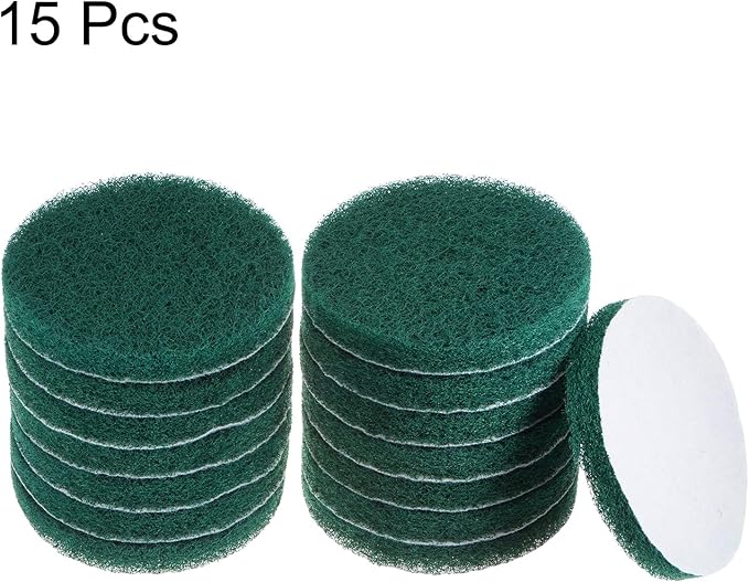 HARFINGTON 15pcs Drill Power Brush 5 inch Tile Scrubber Scouring Pads 180-240 Grit for Bathroom Kitchen Household Cleaning