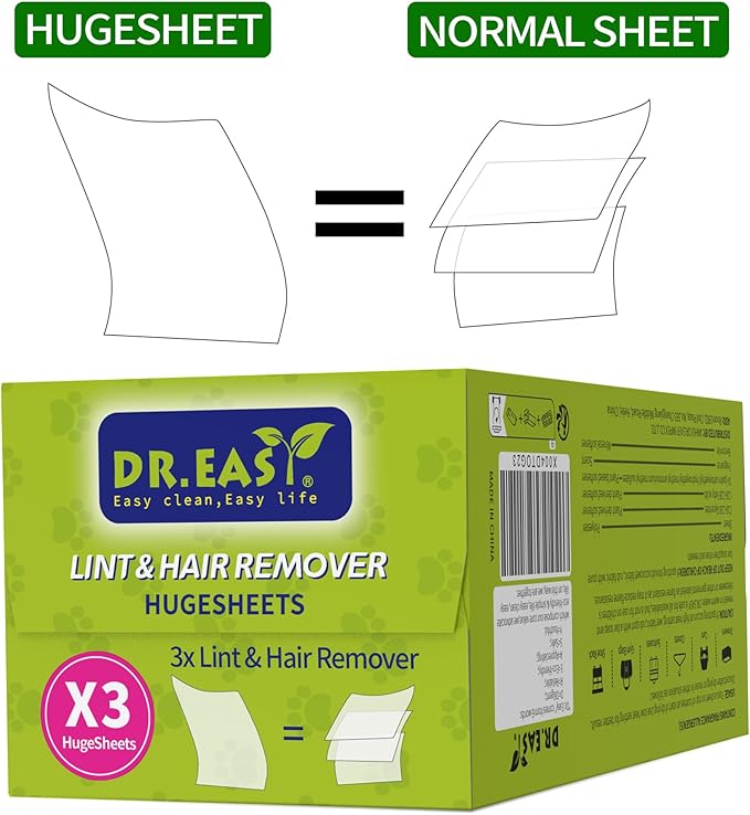 r.Easy LINT & HAIR REMOVER Pet HUGESHEETS with 3X Dryer Sheets, Rose Dream, 200 Count,PLANT&MINERAL-BASED FORMULA