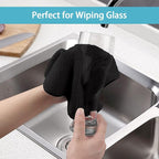 HOMEXCEL Black Microfiber Cleaning Cloth, 8 Pack Cleaning Towels for Kitchen, Lint Free, Scratch-Free, Highly Absorbent, and Reusable Cleaning Rags for House, Window and Glass, Cars, 11.5 X11.5 inch