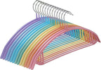MOPALL Clothes Hanger 14 Pack, Sweater Hangers No Shoulder Bump, 16.5 inch Wide Heavy Duty Coat Hangers for Closet, Non Slip PVC-Coating Metal Hangers for Sweaters,Suits,Dresses,Jackets,Pants,Shirt