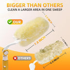 Heavy Duty Duster Refills, Disposable Dusters Kit for Cleaning Dusting Furniture Blind Ceiling Fan, Multi Surface 360 Feather Duster(25)+3FT Extended Handle