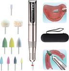 Cordless USB Mini Polisher, Portable Repair & Reline Kit for Edge Trimming, Relining Adjustment, Cracks Repair, and Surface Finishing, 11 Polishing Heads and Travel Case Included