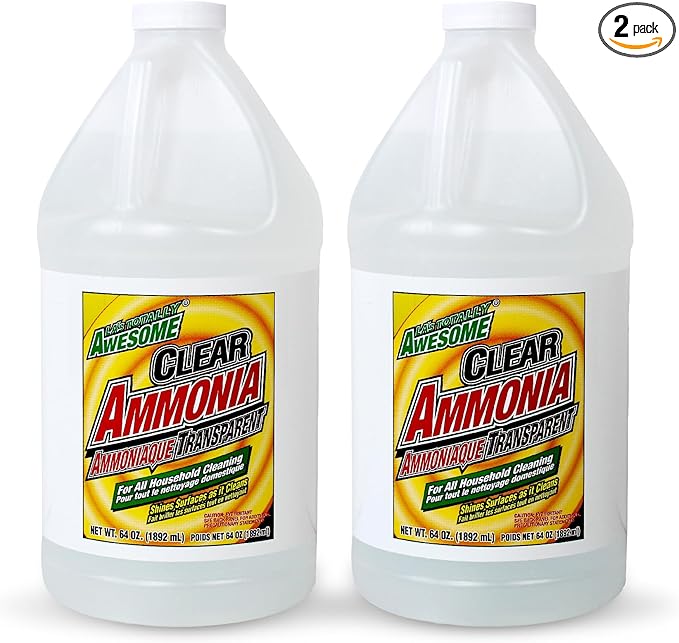 La's Totally Awesome Clear Ammonia, 64 oz, Multipurpose, Multi-Surface Cleaning Solution (Pack of 2)
