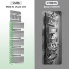 Sturdiness Over The Door Organizer, 6 Tiers Anti Tilt Hanging Behind Door Storage, Heavy-Duty Reinforced Mesh Rack Holds 44lb for Bathroom,Pantry, Nursery,Closet, Shoes, Towels,Grey