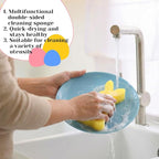 Tioncy 12 Pack Kitchen Sponges Bulk Dual Sided Scrubber Sponges Dishwashing Kitchen Cleaning Accessories for Household Supplies(Cute Easter Bunny,Pink, Green,Blue, Yellow)