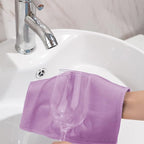 Puomue 6 Pack Microfiber Glass Cleaning Cloth, 16 Inch X 16 Inch, Lint Free Quickly Clean Window, Glasses, Windshields, Mirrors, and Stainless Steel, Pink