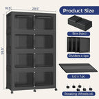 160GAL Extra Large Storage Bins with Lid, 640Qt Stackable Closet Organizers and Drawers, Collapsible Storage Bins with Wheels, Folding Containers for Home, Kitchen Office, 4Pack Black
