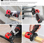 Brushless Cordless Angle Grinder Kit, 19500rpm Mini Electric Angle Grinding Tool with 2x16.8V 2000mAh Battery and 6-Cutting Discs, Grinder Handheld Cutter for Metal Wood
