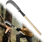 Sickle Garden Tool，22" Steel Machete Heavy Duty for Cutting Trees,Machete for Yard Work with Wooden Handle