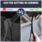 Hard Bristle Crevice Cleaning Brush - Home Cleaning Tools, Multi-Purpose Crevice Supplies for Kitchen, Bathroom, Toilet, Window, Vehicle, Faucets, Grout, Home (6, Black)