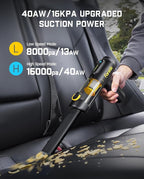 Fanttik Slim V10 Mix Cordless Car Vacuum, 4 in 1 Handheld Air Duster, Color Smart LED Display, 16kPa Suction Power, Cordless Portable Mini Keyboard Vacuum for Car, Office Desk