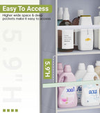 AOODA 2 Pack Over the Door Organizer, Large Capacity Closet Door Hanging Organizer, Clear Deep Pockets Baby Organizer Storage for Nursery, Bathroom, Bedroom, Pantry, Diapers (Grey)