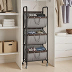 GRANNY SAYS 3 Tier Laundry Sorter, Laundry Hamper with Wheels, Laundry Room Organization and Storage, 3 Section Rolling Laundry Cart for Dorm, Bathroom, Bedroom, Closet, Grey