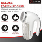Smartek Fabric Shaver Fuzz Remover, Electric Lint Remover for Clothes, Sweater Shaver to Remove Pilling, Couch Cleaner