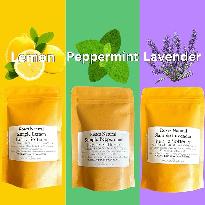 Fabric Softener Crystals, Freshens and Softens Fabrics, 3 Pleasant Scent (Peppermint, 4 oz Sample)