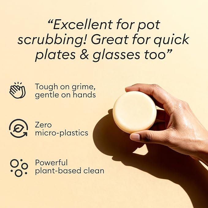 Vove Dish Soap Bar, Coastal Citrus Mint, Mandarin, Spearmint, Cypress & Bergamot Oils, Coconut Cleanser, Plant-Based Solid Dish Soap, Plastic-Free Kitchen Cleaner, FSC-Certified Packaging, 1 Bar